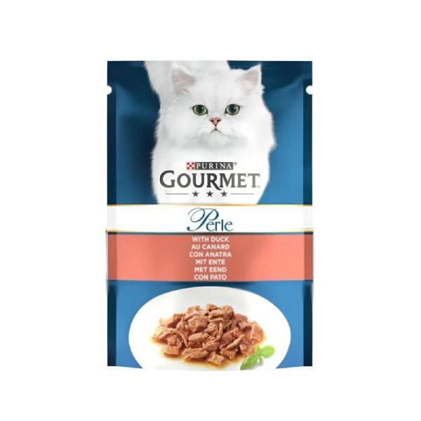 پوچ گربه بالغ گورمت طعم اردک در سس وزن 85 گرم