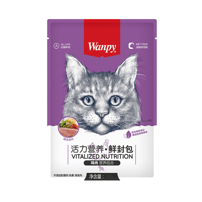 پوچ گربه ونپی طعم مرغ و سبزیجات وزن 80 گرم