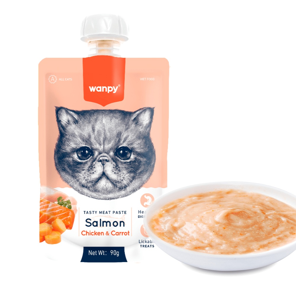 پودینگ گربه ونپی طعم سلمون و مرغ و هویج وزن 90 گرم