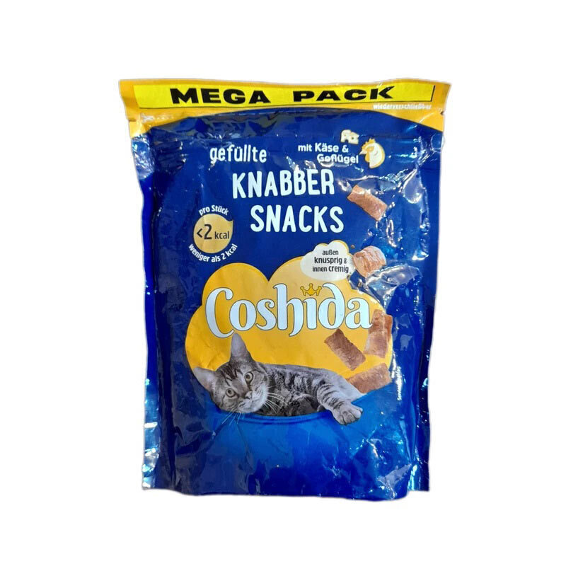 بیسکوئیت مغزدار گربه برند کوشیدا طعم مرغ و پنیر وزن 150 گرم